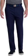 Haggar Men's Cool Right Performance Flex Classic Fit Flat Front Pant