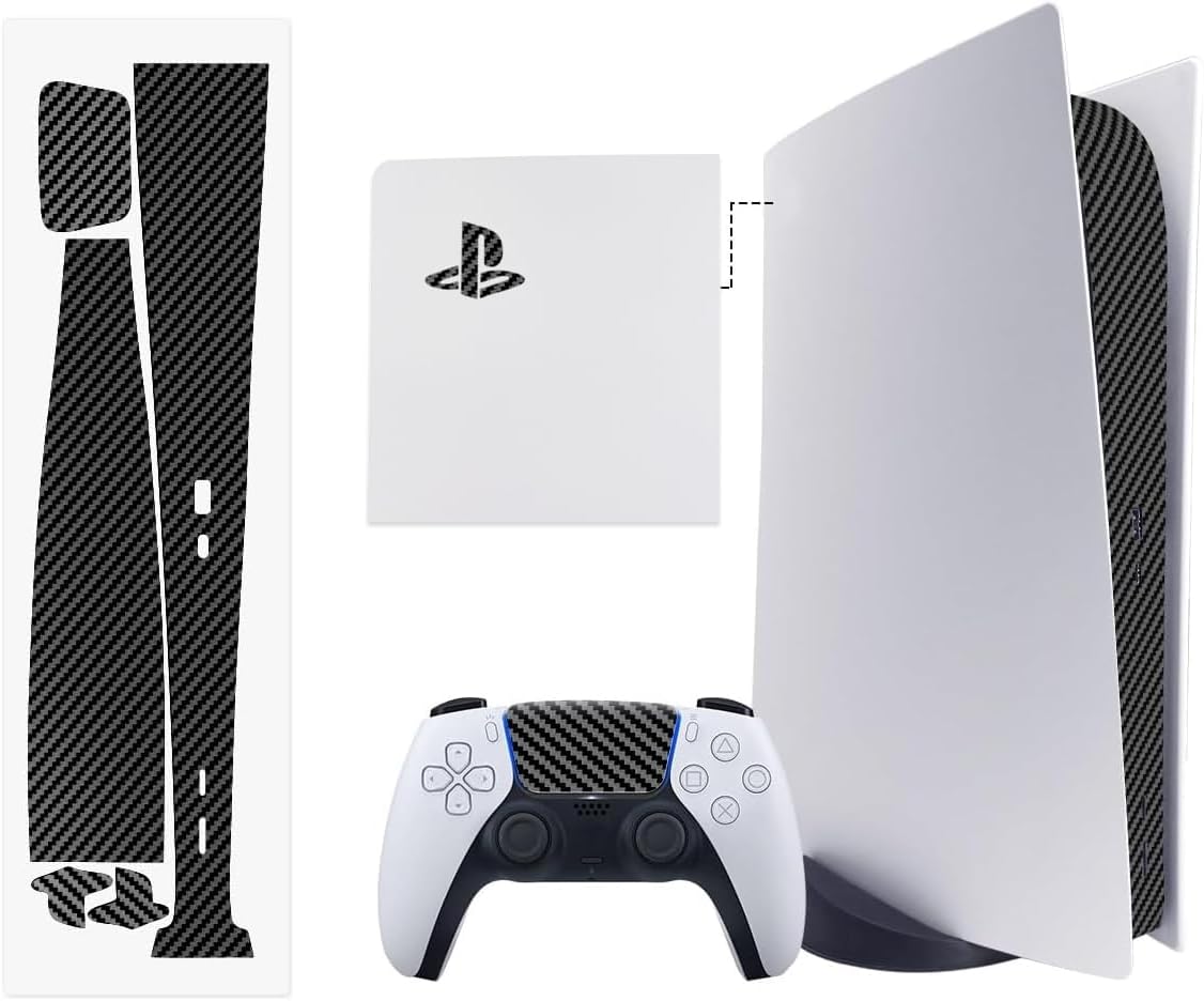 PS5 Carbon Black Skin - Durable Protection Strip