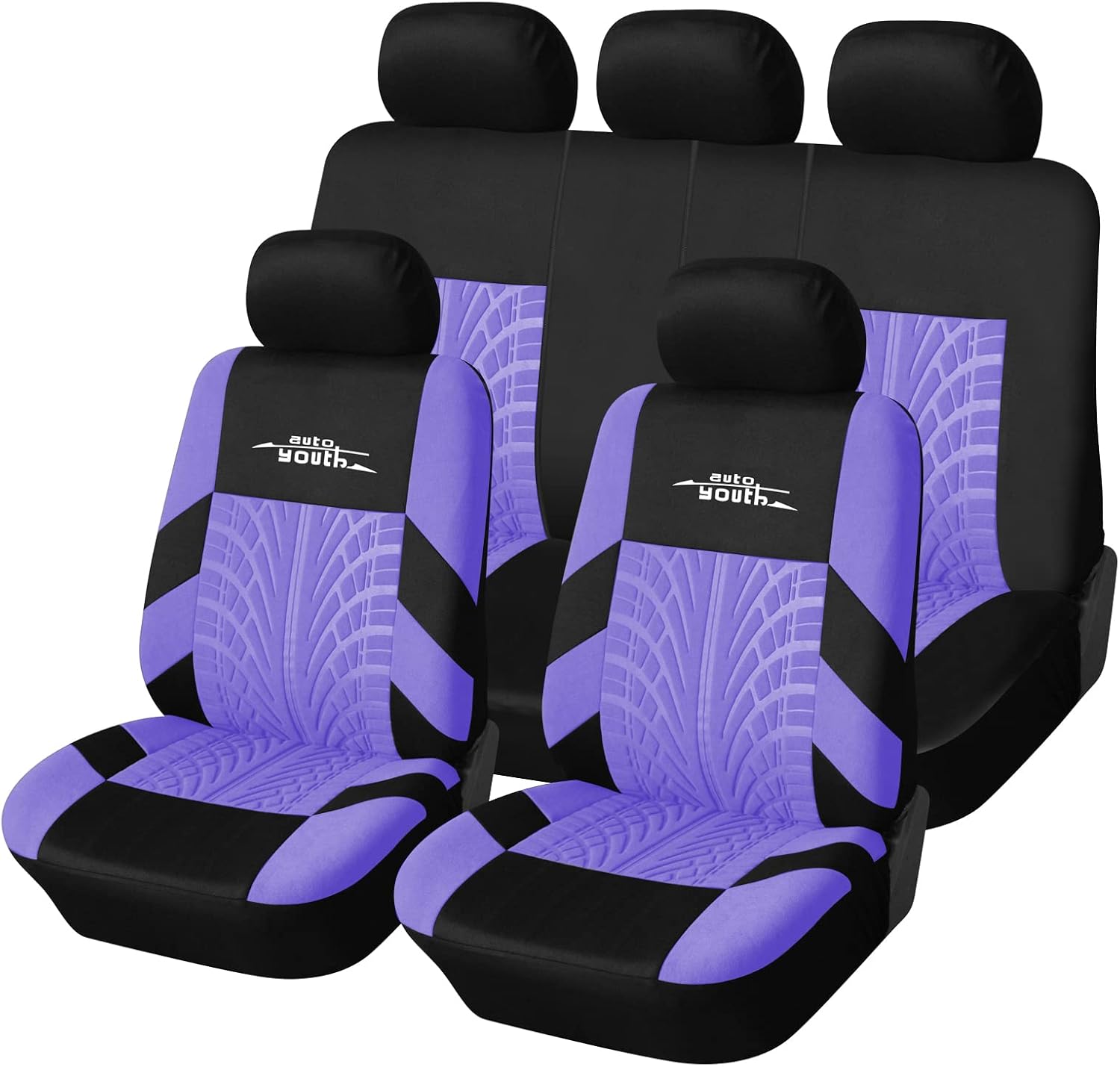 Stylish Purple Car Seat Covers - Full Set for Women