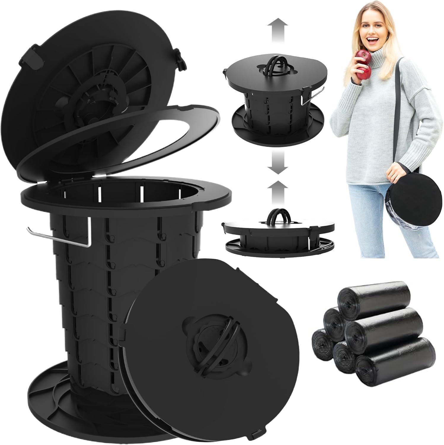 ALEVMOOM Foldable Camping Toilet - Upgraded Portability!