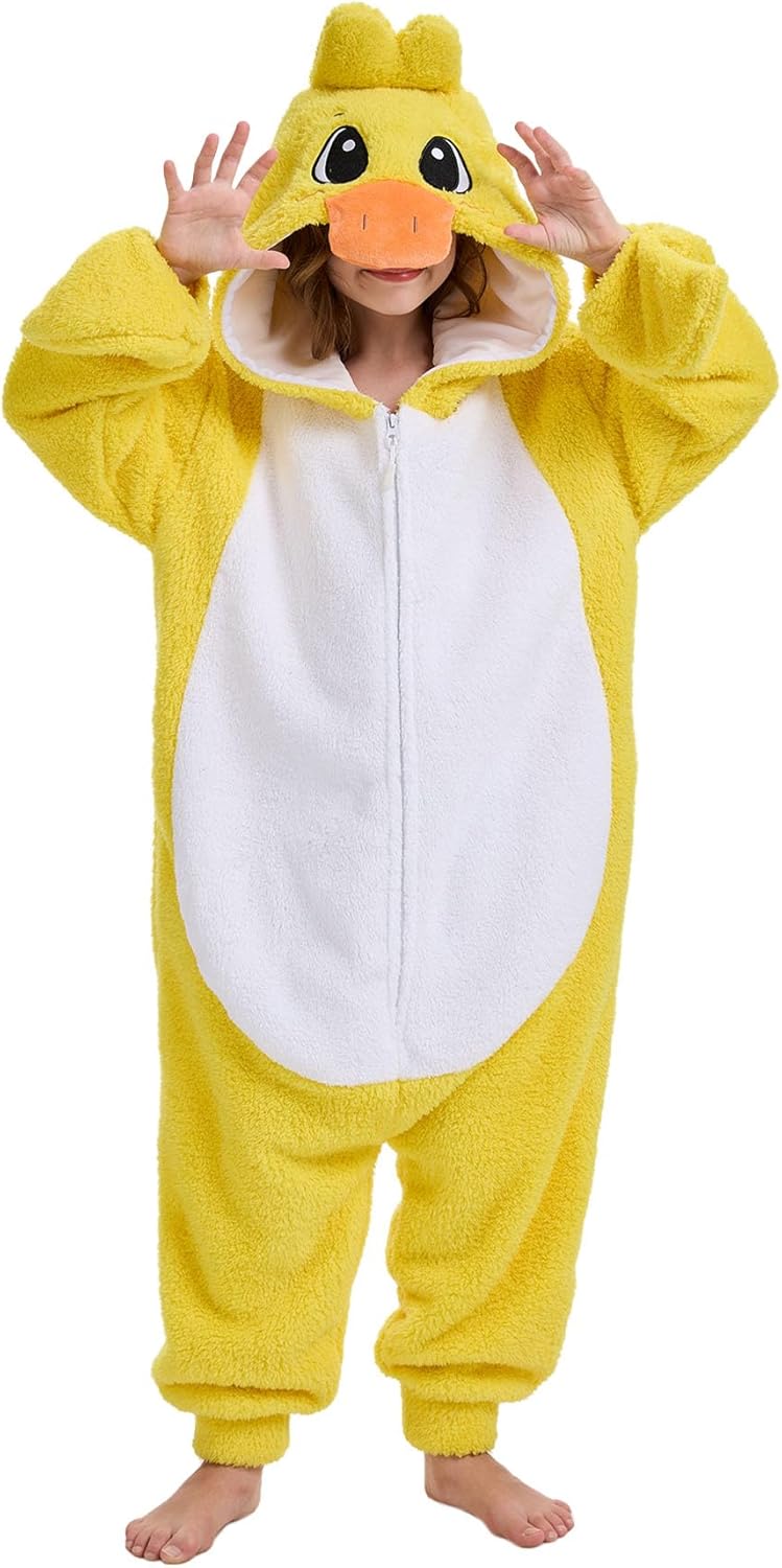 Kgromfy Unisex Halloween Costumes for Kids Duck Jumpsuit Fun