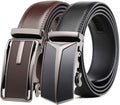 Founders & C Mens Belt 2 Pack - Adjustable Leather Ratchet Dress Belts