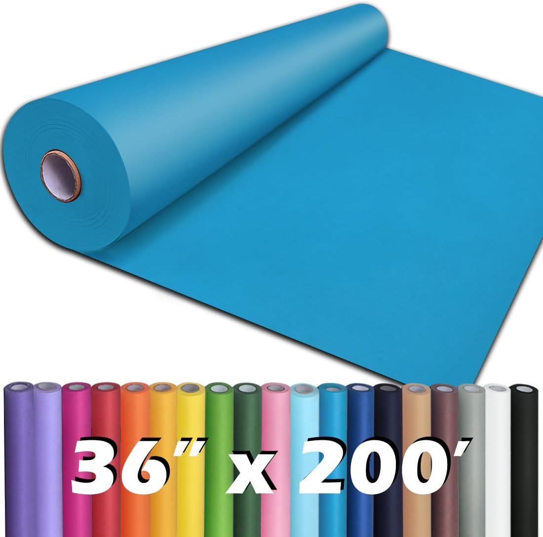 PerkHomy Lake Blue Kraft Paper Roll for Crafting and Wrapping