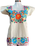 Embroidered Mexican Floral Blouse - Comfortable Handcrafted Huipil
