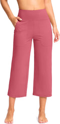 Women's Capri Pants High Waist Wide Leg - With Deep Pockets