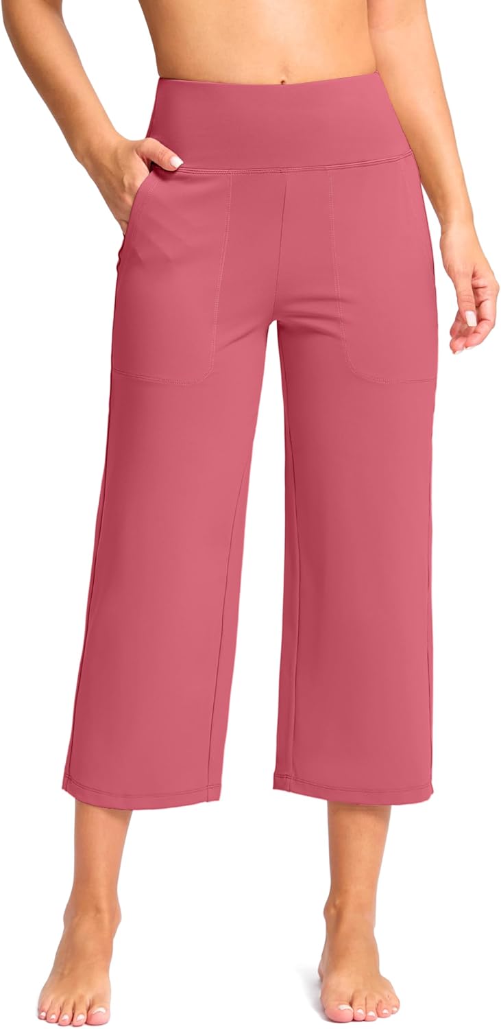 Women's Capri Pants with Pockets for Yoga and Casual Wear