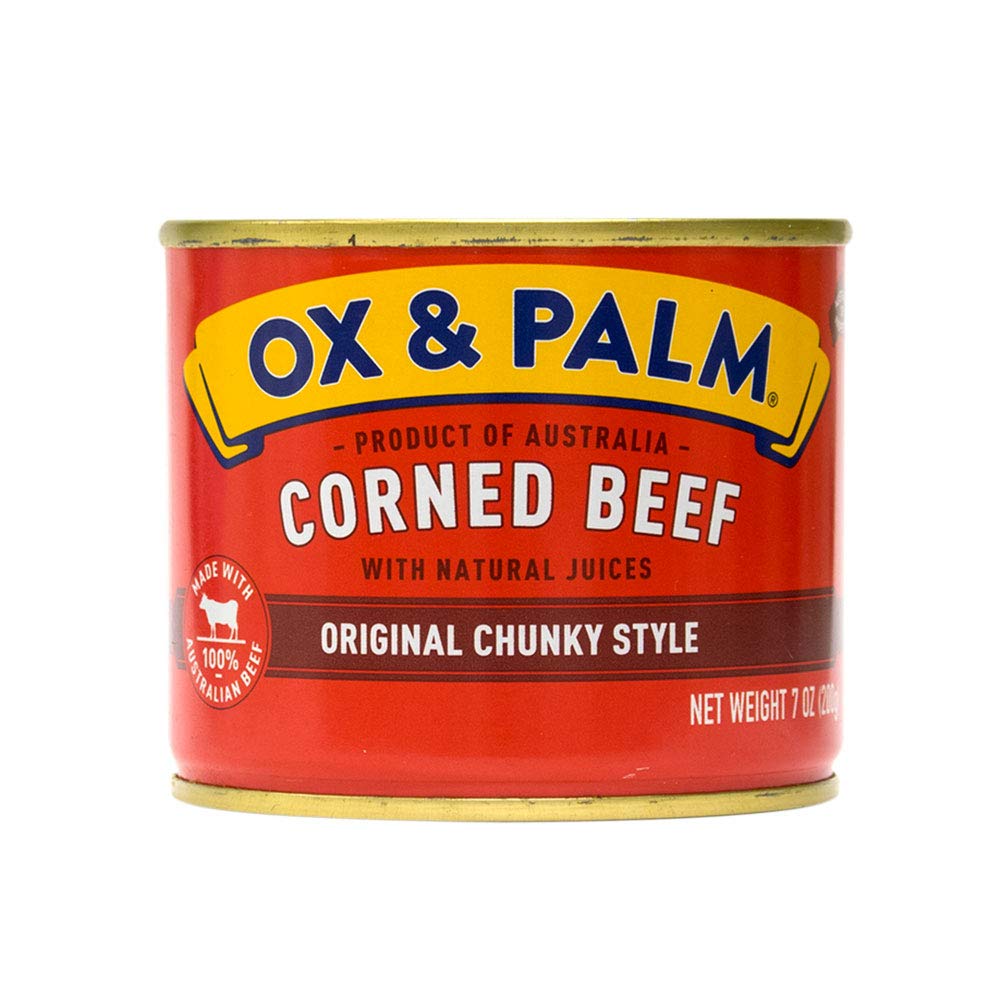 Ox & Palm Corned Beef Original Chunky Style, 12 Pack of 7 Ounce