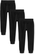 Boys 3-Pack Fleece Jogger Pants - Warm Pull-On Comfort