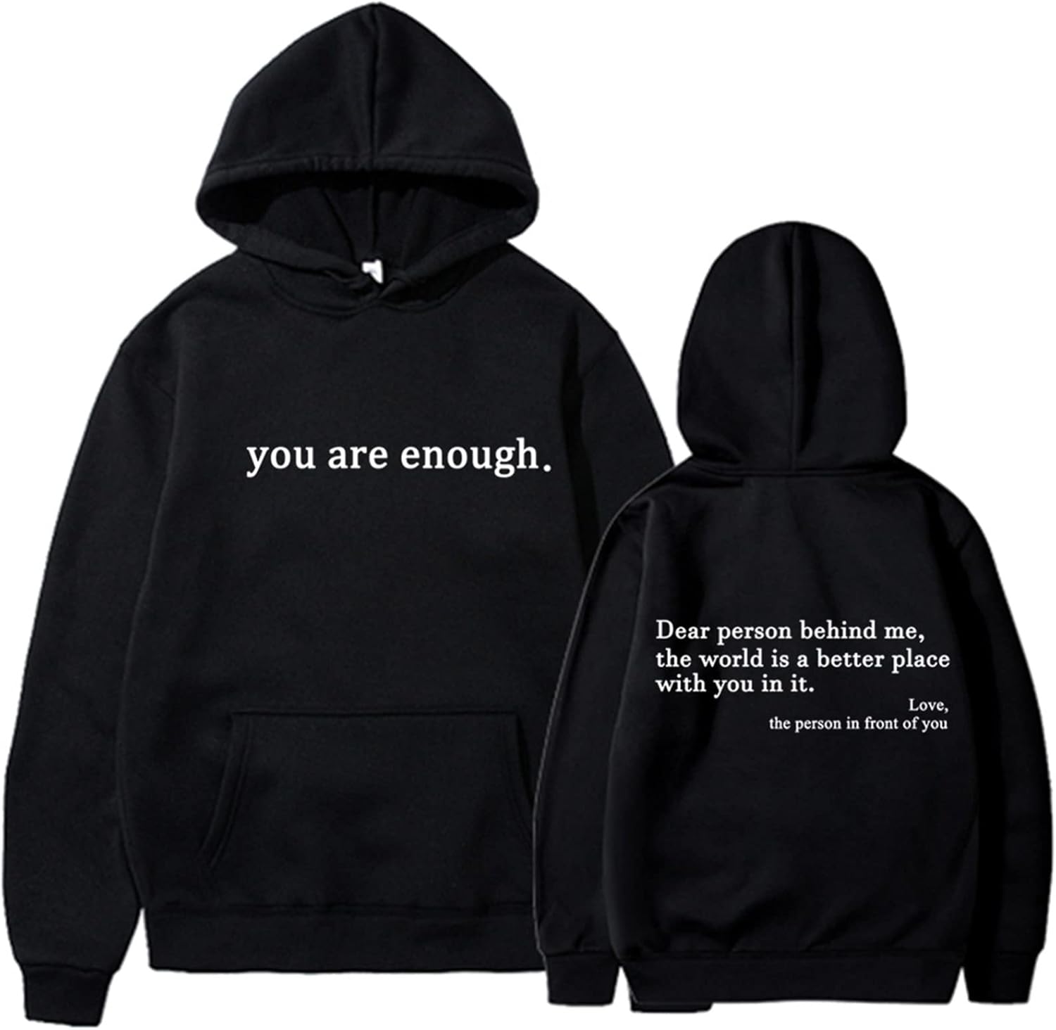 Empowering Letter Print Hoodie by EELEAN