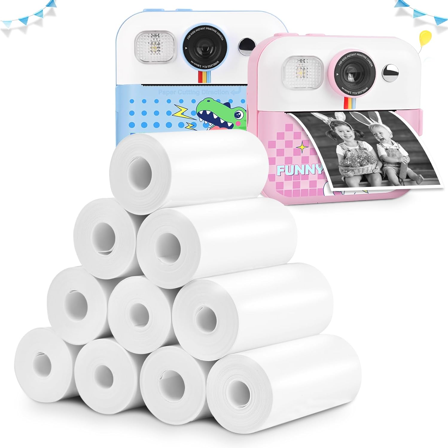10 Rolls Thermal Print Paper for Kids Camera - HD Photo Quality