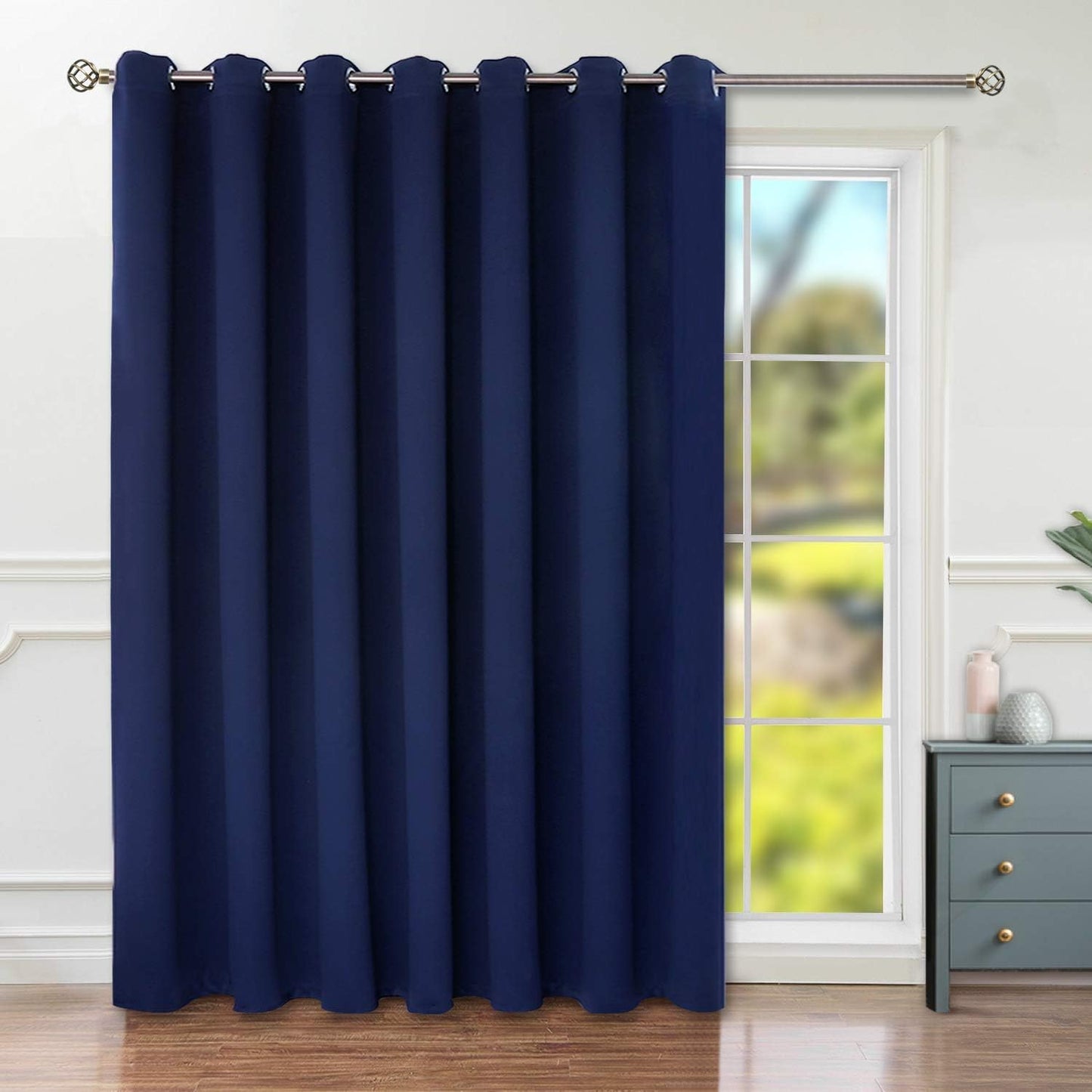 BGment Navy Sliding Door Curtain for Room Darkening Privacy