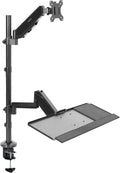 Sit-Stand Height Adjustable Pneumatic Arm Keyboard Tray Desk Mount