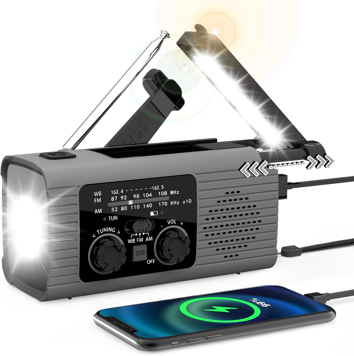 Nitigo Emergency Radio: 4000mAh Solar Crank | Stay Connected Anywhere