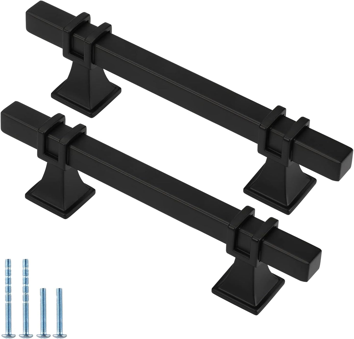 25 Pack 3-3/4 Inch Black Cabinet Handles for Modern Kitchens