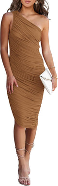 PRETTYGARDEN Summer One Shoulder Dresses for Women 2025