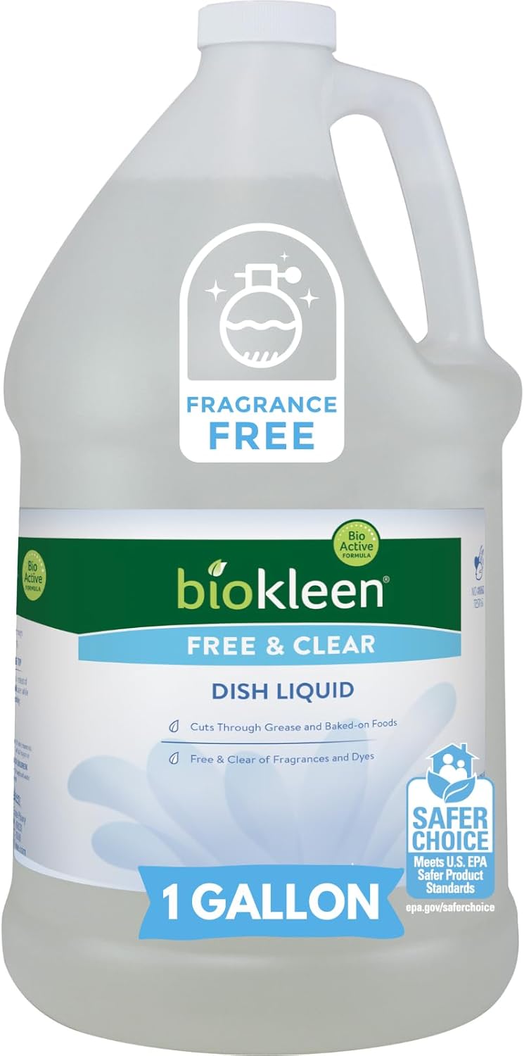 Biokleen Free & Clear Dish Soap - Eco-Friendly Dish Liquid