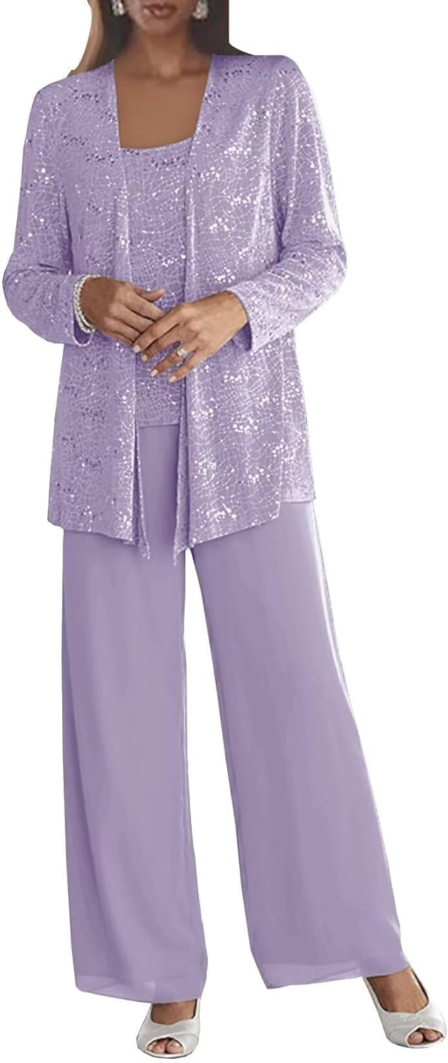 Chiffon Mother of The Bride Pant Suits for Elegant Weddings