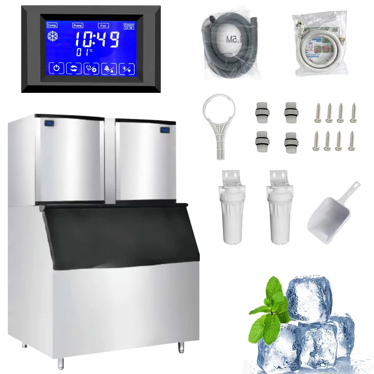 2000lbs/Day Commercial Ice Maker: Fast, Efficient, Stainless Steel | CMICE