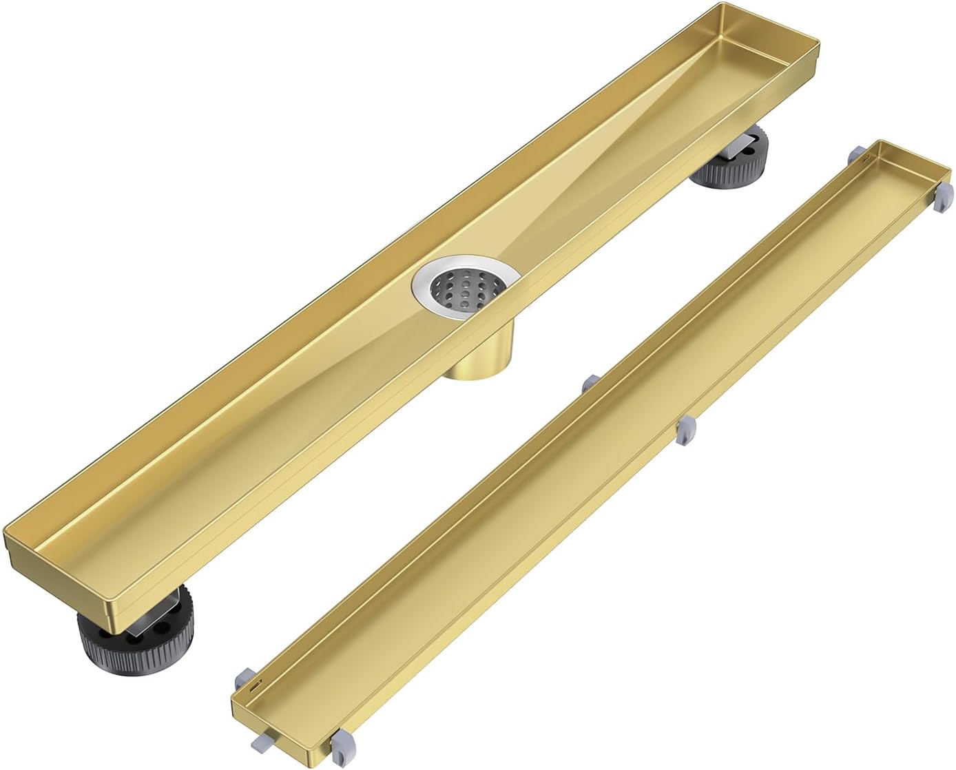EXF Linear Shower Drain 24 Inch Brushed Gold Tile Insert