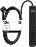 GE 6-Outlet Power Strip 12 ft Extension Cord - Heavy-Duty Hub