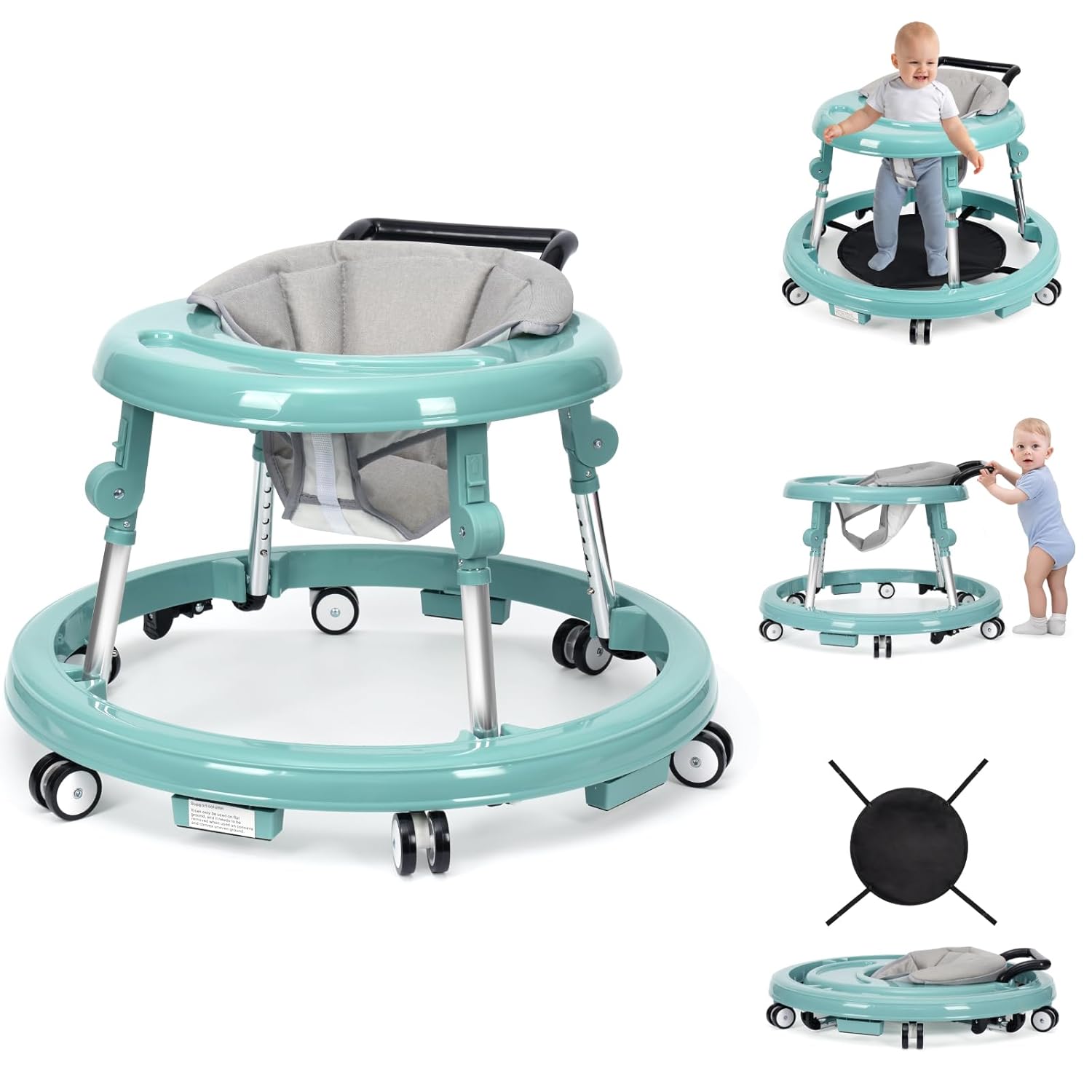 Baby Walker Foldable with 9 Adjustable Heights for Infants
