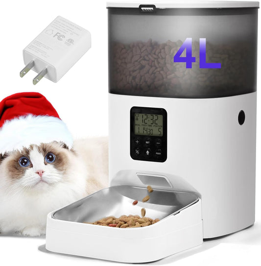 Automatic Cat Feeder with Voice Recorder and Timed Feeding