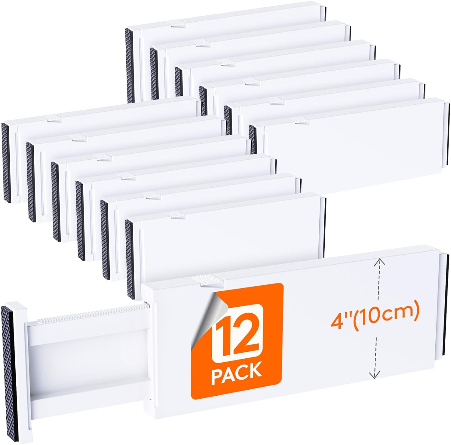 Lifewit 12 Pack Expandable Drawer Dividers - Adjustable for Ultimate Organization