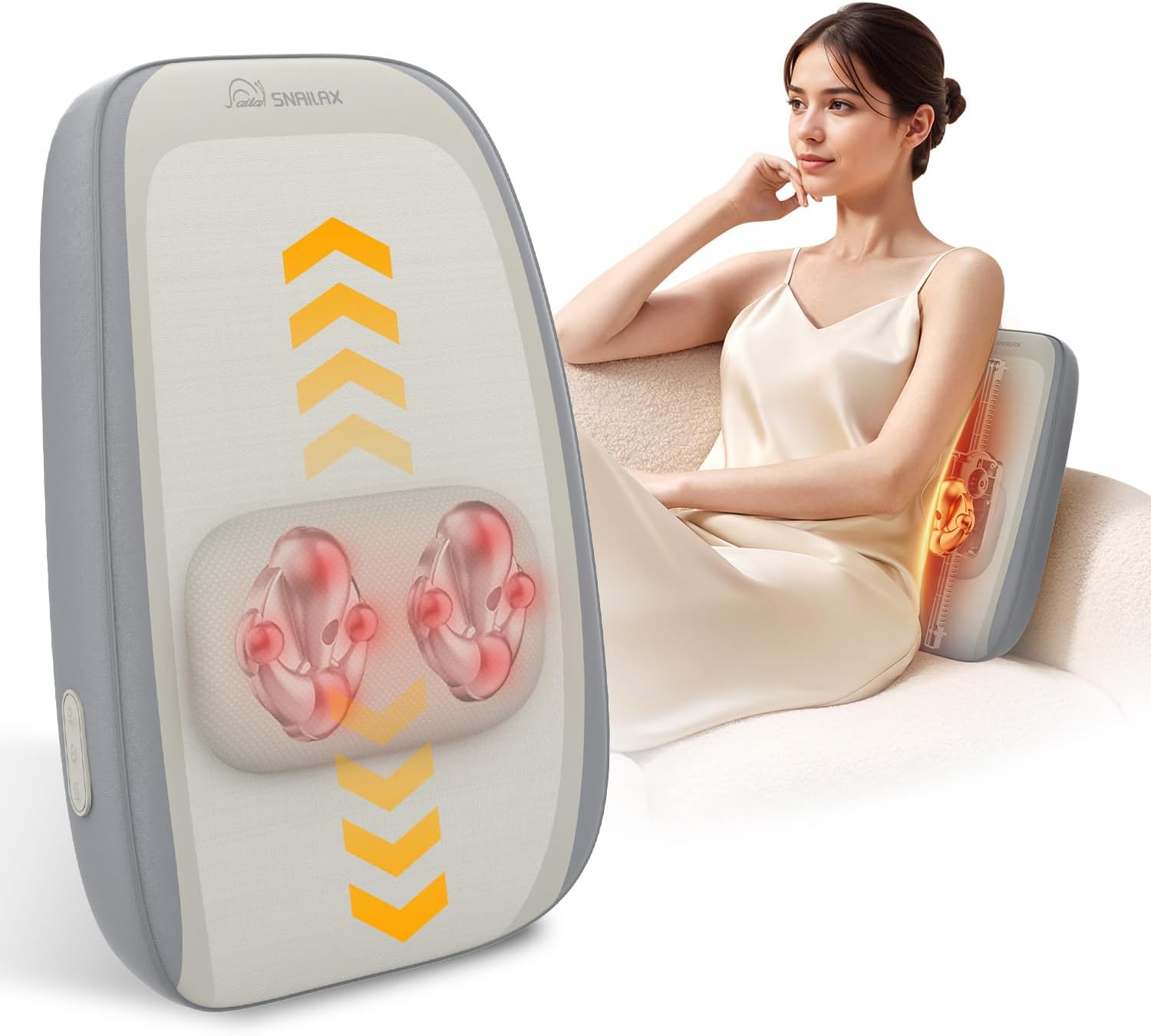 Snailax Shiatsu Neck and Back Massager with Heat for Pain Relief