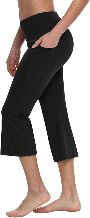 BALEAF Yoga Workout Capris for Women with Side Pockets