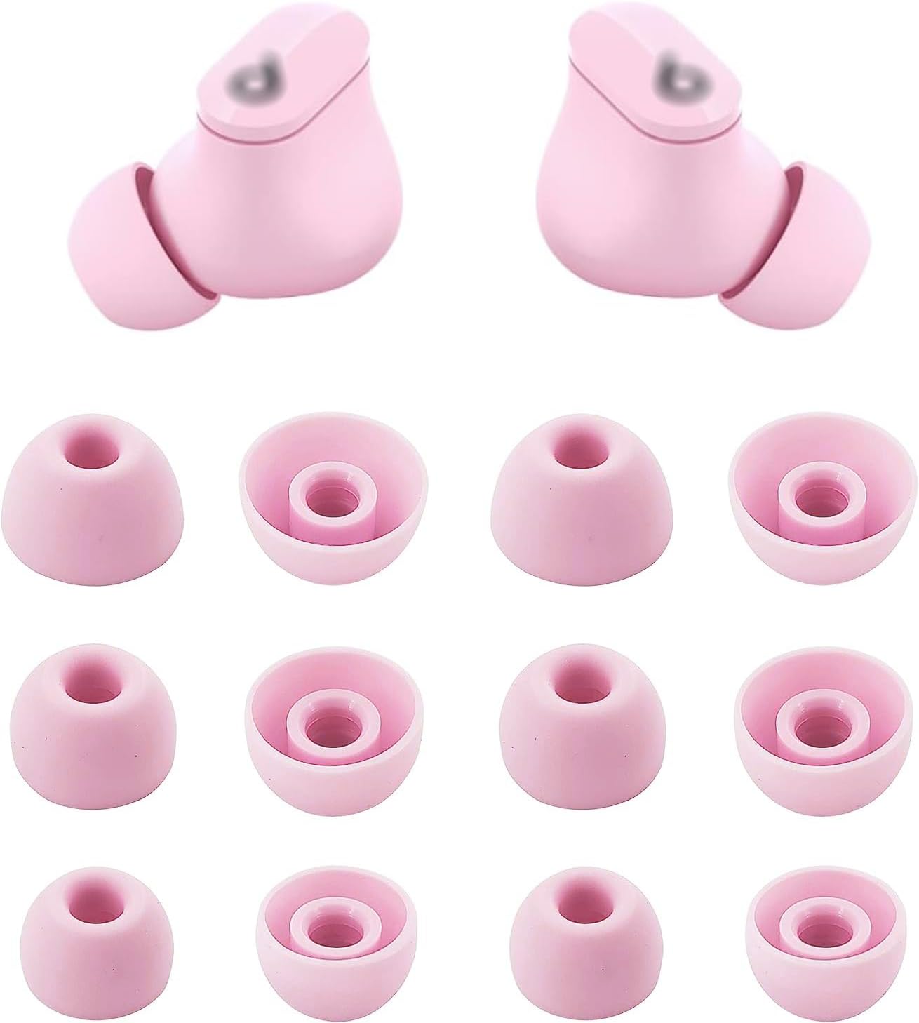 6 Pairs Sunset Pink Ear Tips for Beats Studio Buds