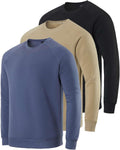 Men's Soft Plush Fleece Crewneck Sweatshirt 3-Pack - Big & Tall