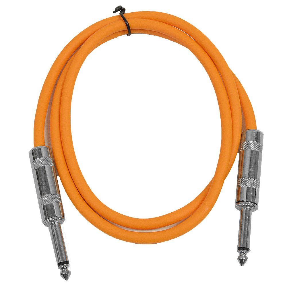 High-Quality Seismic Audio Guitar Cables - Orange, 3ft