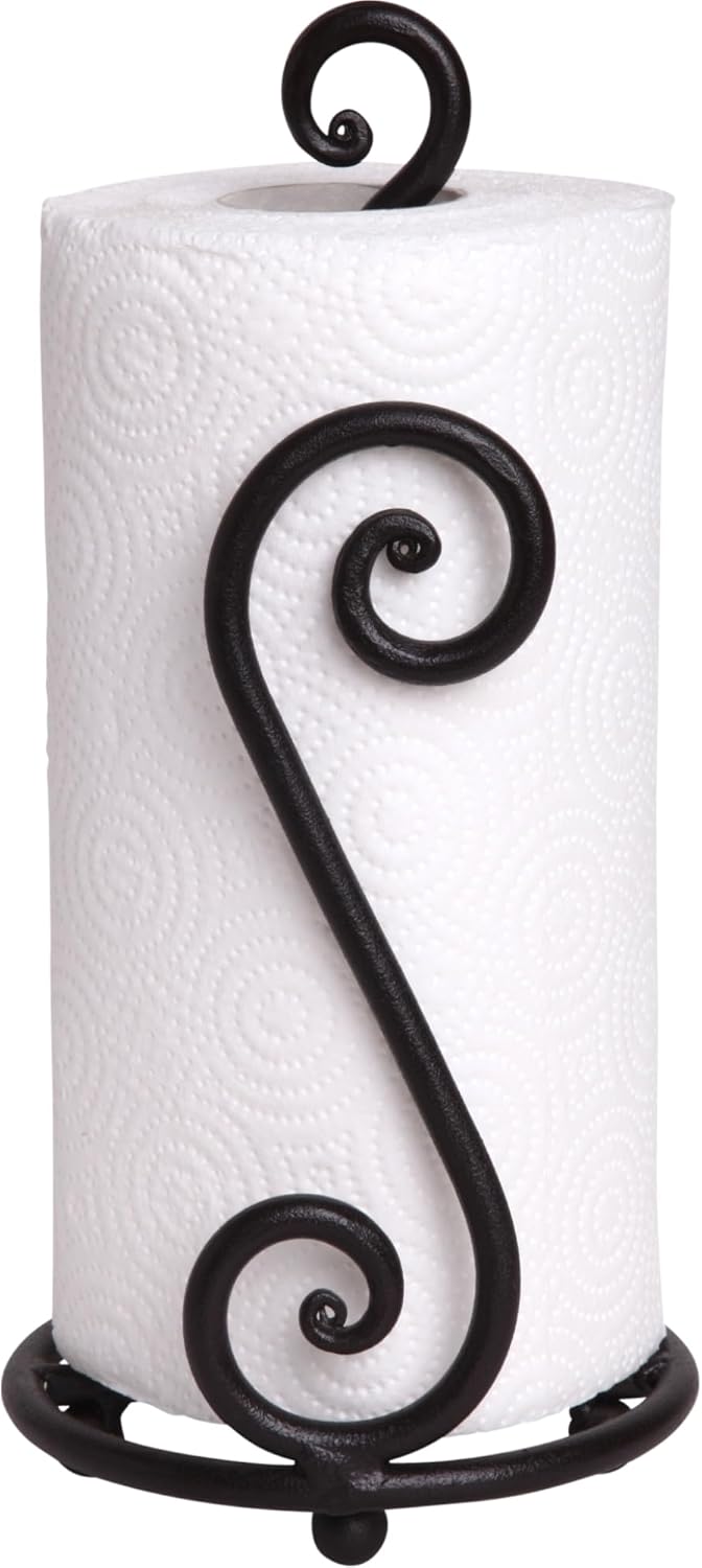 RTZEN Matte Black Paper Towel Holder for Kitchen or Bathroom
