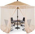 COOSHADE 7.5-11ft Patio Umbrella Mosquito Netting - Zipper Door