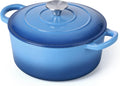 3 Qt Enameled Cast Iron Dutch Oven with Lid - Compact All-Purpose Pot