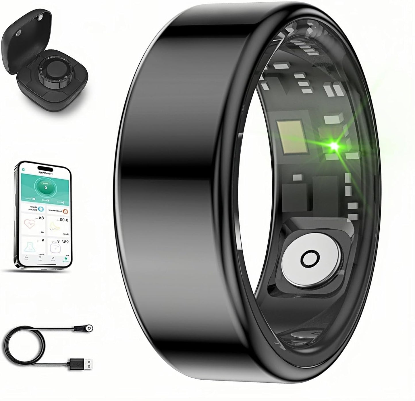 Smart Ring for Health Tracking with Bluetooth and Waterproof Design