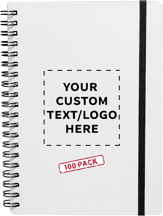 Customizable White Spiral Notebooks - Eco-Friendly & Stylish - 80 Lined Pages