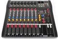 Professional 8 Channel Mixing Console Audio Mixer - Compact Live