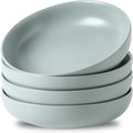 Pasta Bowls Set of 4 Stoneware 34 oz Salad Bowls - Durable Everyday