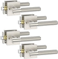 Privacy Brushed Satin Nickel Door Handles - 4 Pack Privacy Lever Set