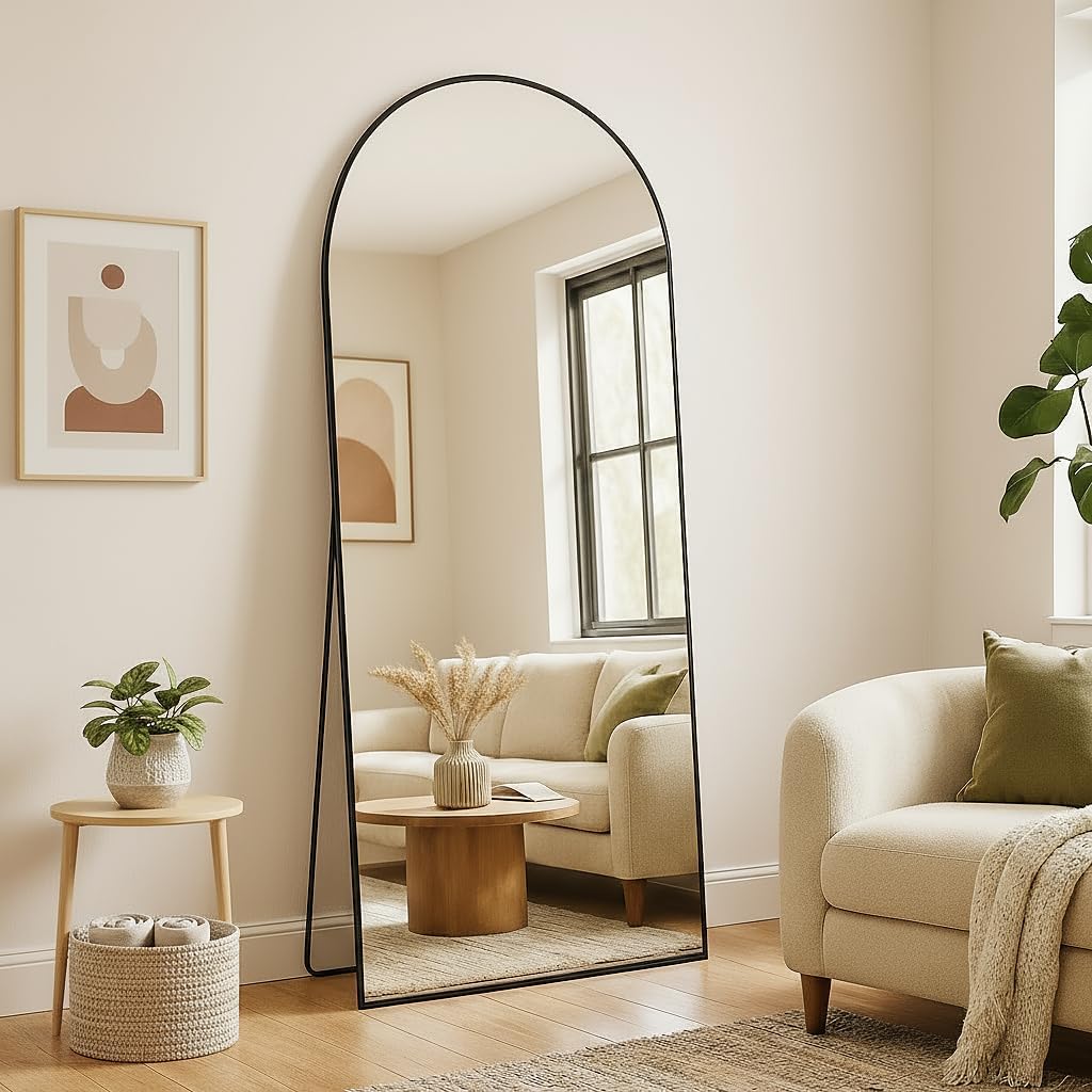 BEAUTYPEAK 64x21 Full Length Mirror with Unique Arched Design