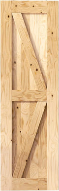 Homacer 5-in-1 Natural Pine Wood Barn Door for Interior Spaces