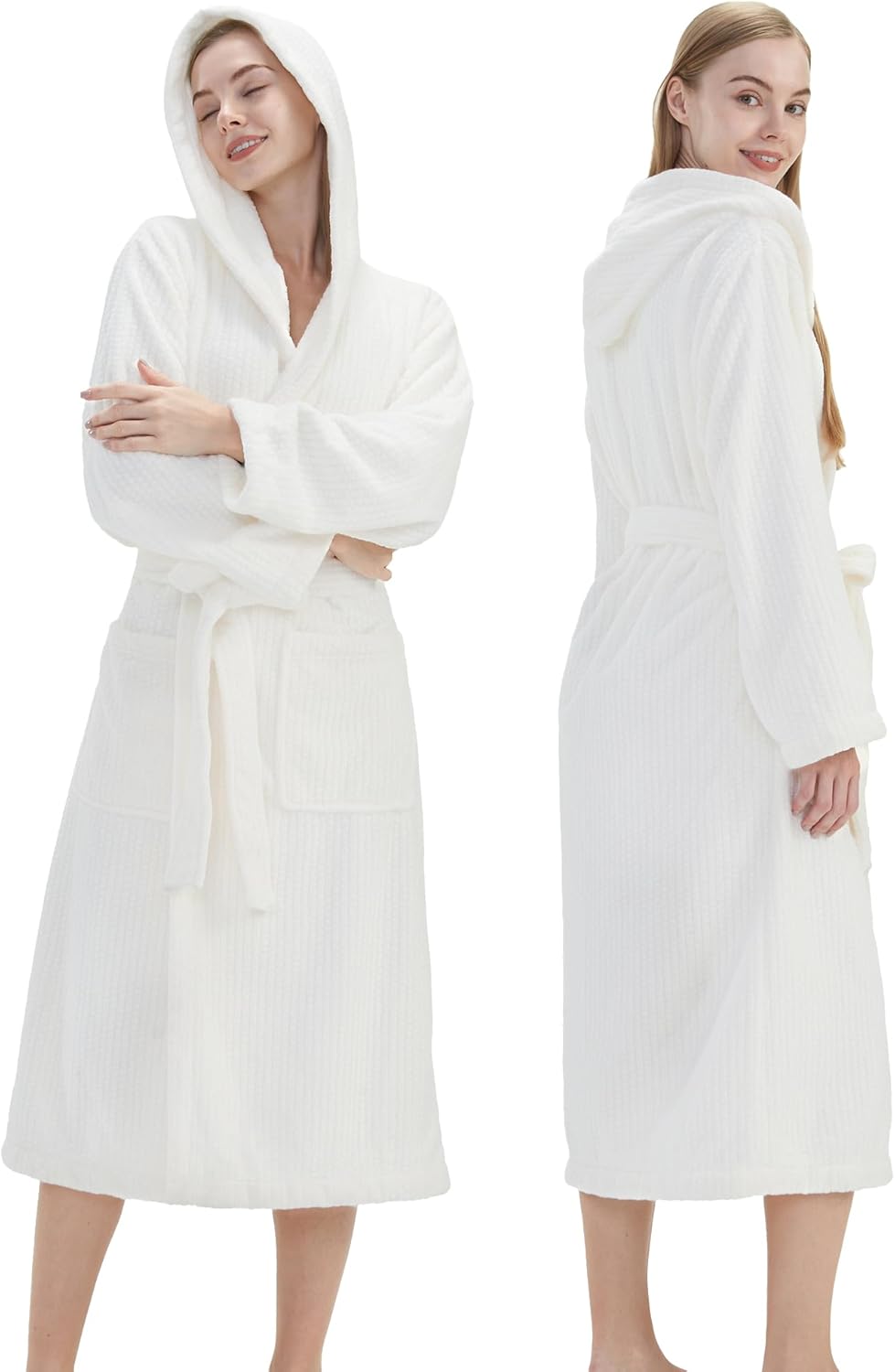 Hooded Bathrobes for Women - Soft Long Towel Robes for Comfort