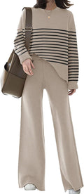 Womens Elegant Lounge Sets Knitted Sweatsuit 2 Piece Outfits