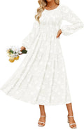 ZESICA Women's Boho Floral Midi Dress 2025 - Flowy Fall Wedding Guest