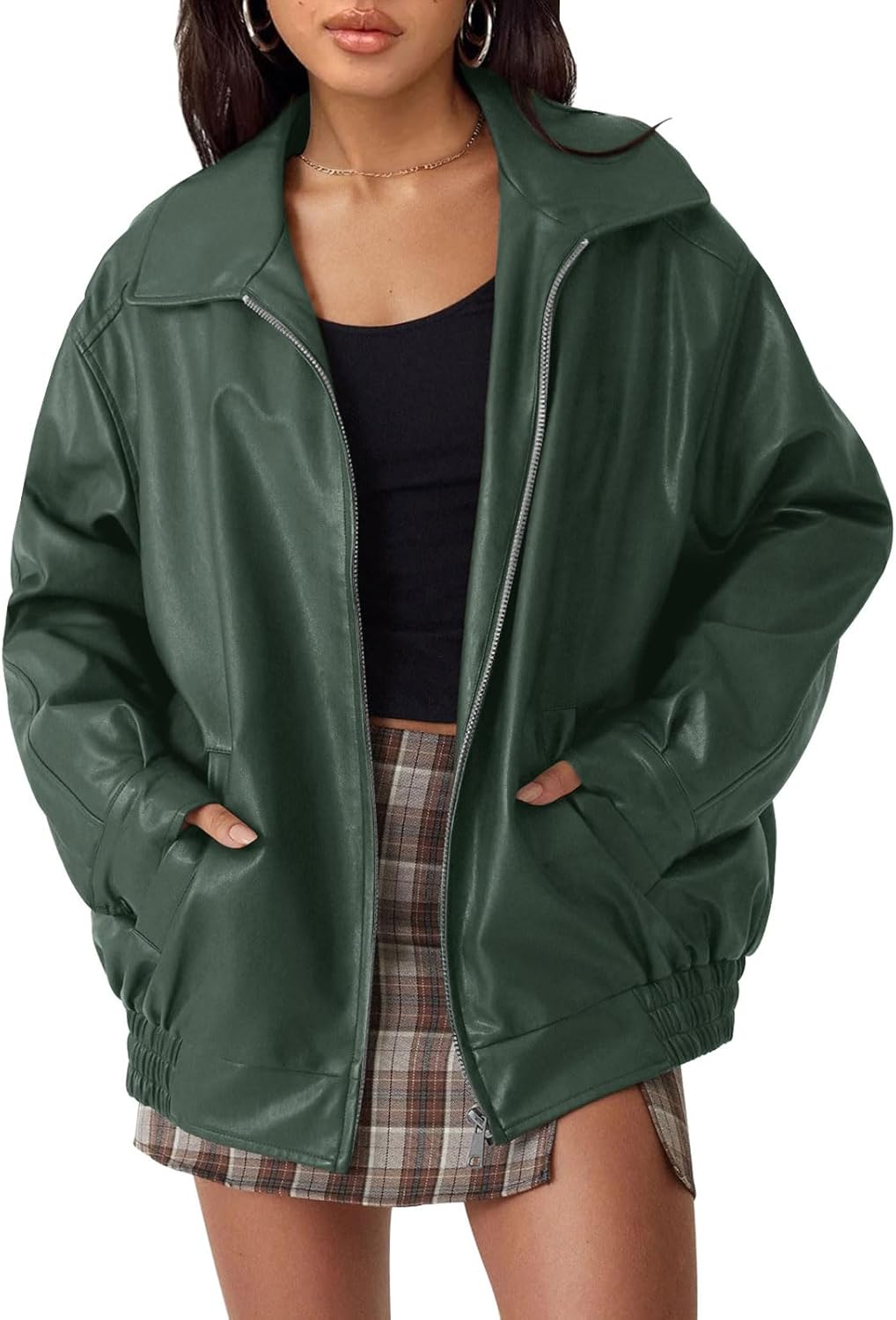 Oversized Faux Leather Jackets for Women - Trendy Fall Fashion