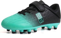 Kids Firm Ground Soccer Cleats with Velcro Strap - Durable Outdoor