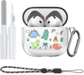 Clear TPU Protective Case + Cleaner Kit for Airpods 4th Gen - Dinosaurs