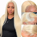 32 Inch 613 Lace Front Wig Human Hair - Natural Pre-Plucked Blonde