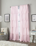 Curtainworks Ruffle Rod Pocket Curtain - Elegant Pink 63
